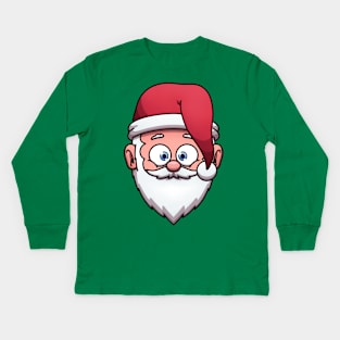 Cute Santa Claus Face Kids Long Sleeve T-Shirt